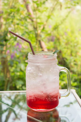 Strawberry soda juice cocktail
