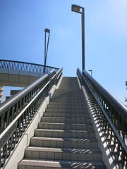 Naklejka premium 階段と青空（歩道橋）