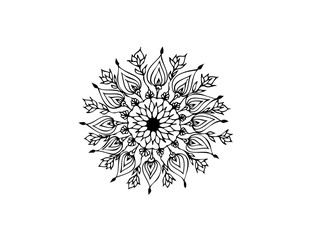 black floral pattern on white background, vector