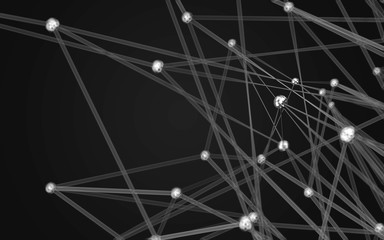 Abstract polygonal space low poly dark background