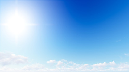 Cloudy blue sky abstract background, 3d illustration