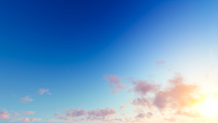 Cloudy blue sky abstract background, 3d illustration
