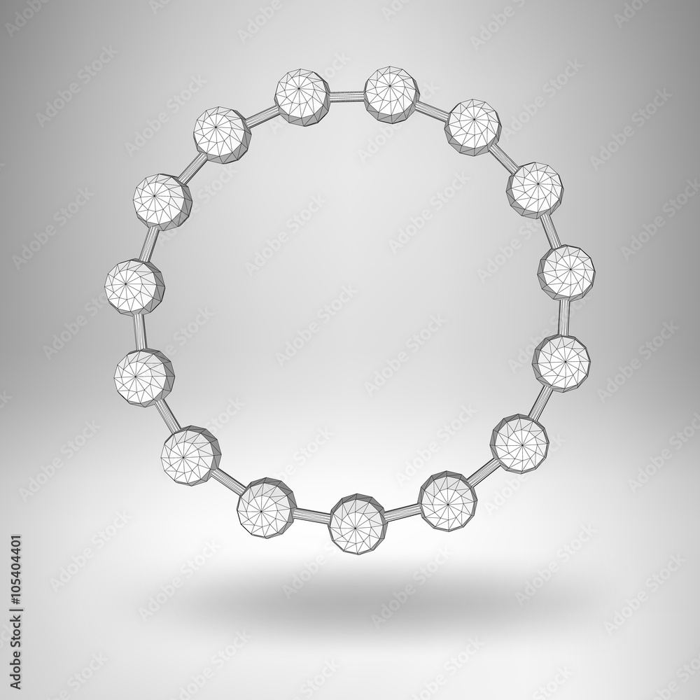 Poster mesh polygonal background. scope of lines and dots. triangle of the lines connected to points. molec