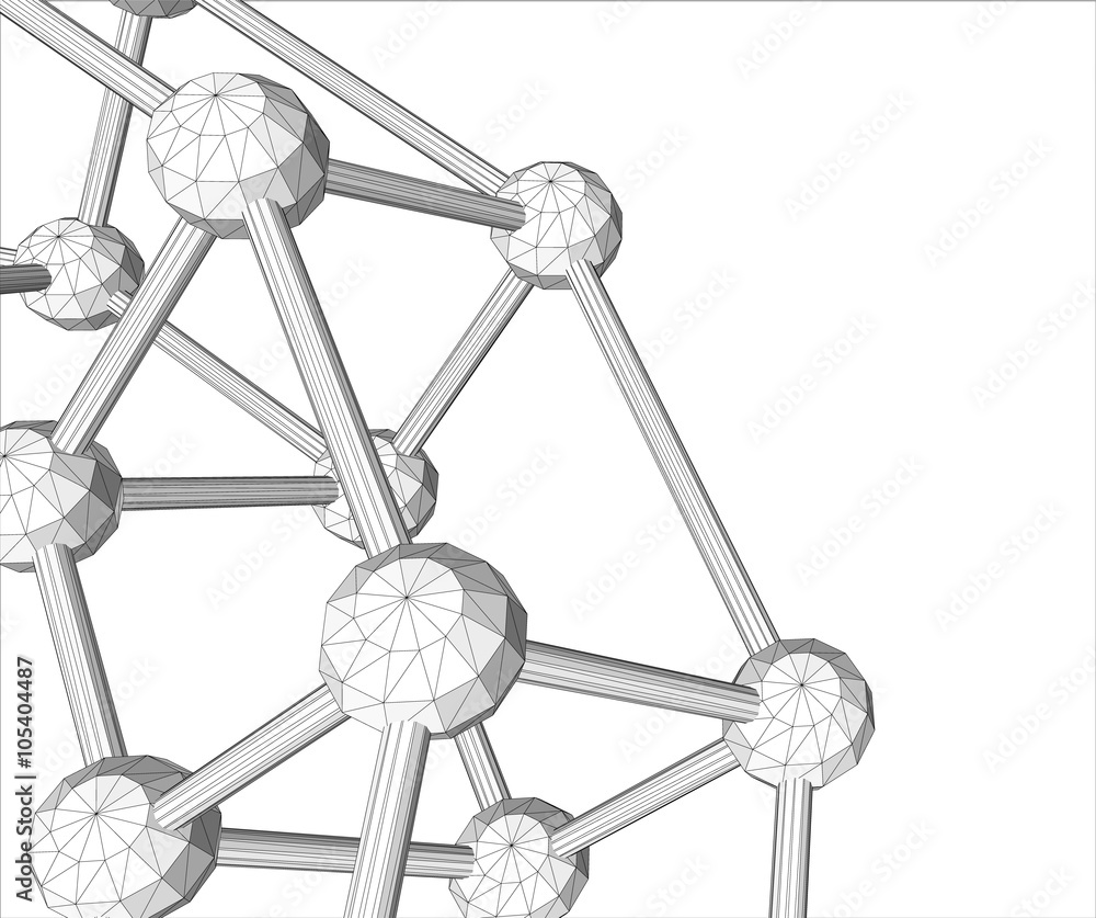 Poster mesh polygonal background. scope of lines and dots. triangle of the lines connected to points. molec