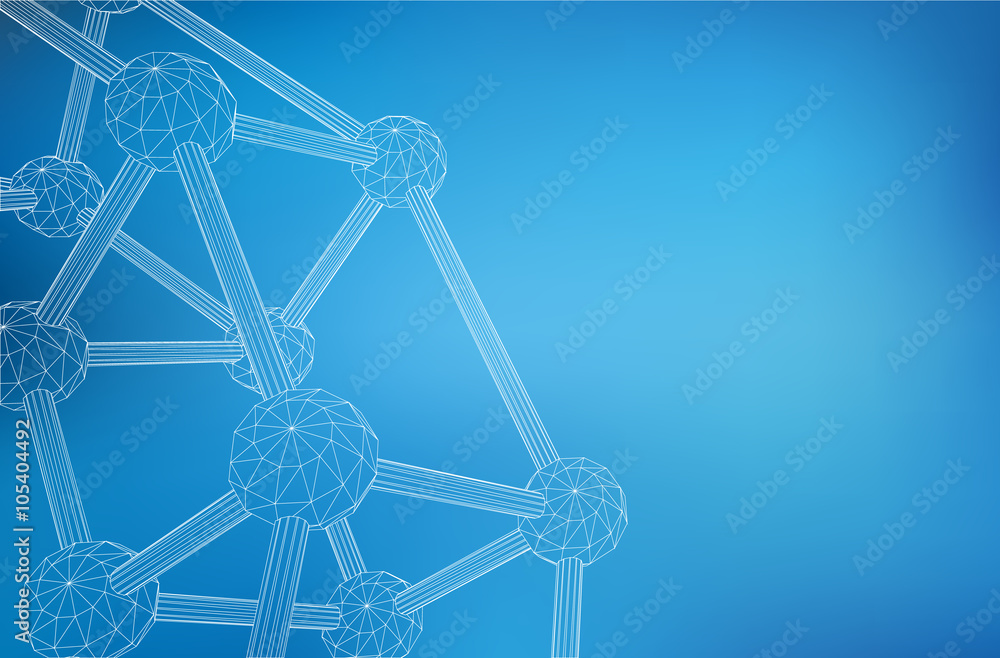 Aufkleber mesh polygonal background. scope of lines and dots. triangle of the lines connected to points. molec