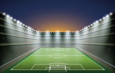 Fototapeta na wymiar Soccer Stadium with spot lights. 