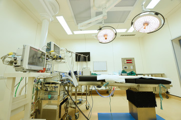 equipment and medical devices in modern operating room
