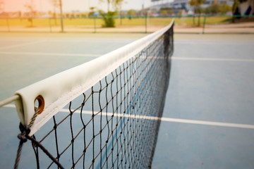 old tennis net on court