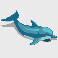 Cartoon Dolphin, character for your design needs