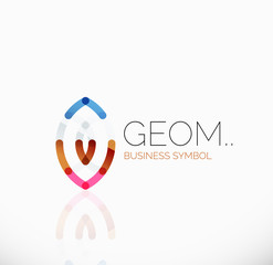 Obraz premium Logo, linear abstract geometric icon