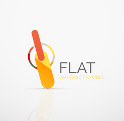 Logo - abstract minimalistic linear flat design. Business hi-tech geometric symbol, multicolored segments lines