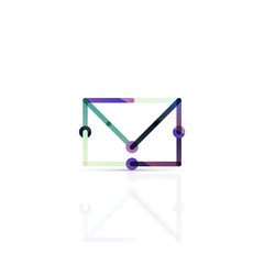 Vector email business symbol, or at sign logo. Linear minimalistic flat icon design