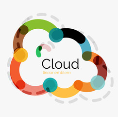 Flat design cloud icon, background