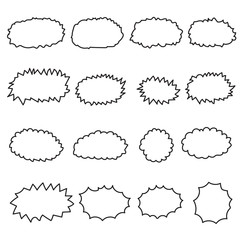 Fototapeta premium Set doodle shapes for message. Pencil sketches. Hand drawn scrib