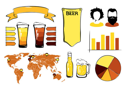 Collection vector illustration -- beer infographic