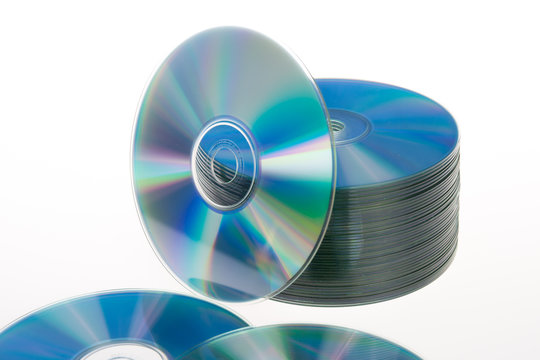 CD DVD - stack isolated on white background