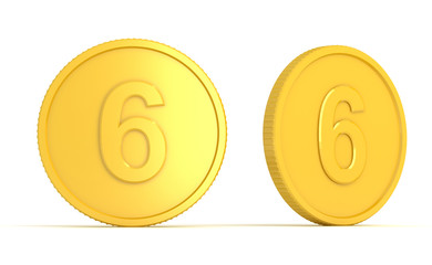 gold coin isolated on white background