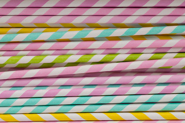 Colorful drinking straws for smoothie.