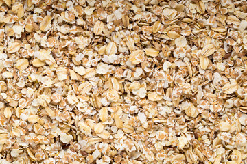 Oatmeal flakes, macro studio shoot. Healthy food.