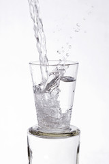 Water poured into a glass