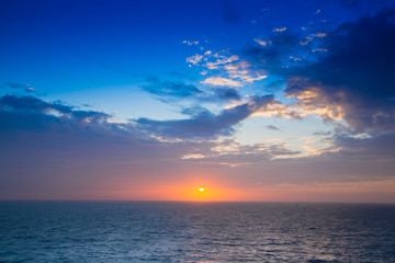 Sun set at the gulf of Thailand, Oil and Gas concession.