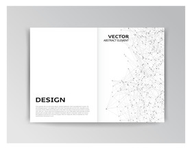 White template of brochure with abstract elements