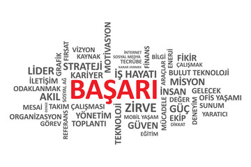 Başarı - İş D&uuml;nyasındaki &ouml;nemli Kelime ve Kavramlardan oluşan tipografi grafik &ccedil;alışması.