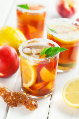 Sweet ice tea with lemon