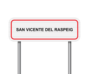 Welcome to San Vicente del Raspeig Spain road sign vector