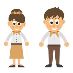 cartoon woman vector and cartoon man 