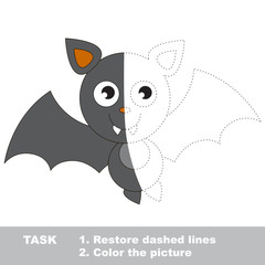 Vampire Bat to be colored. Vector trace game.