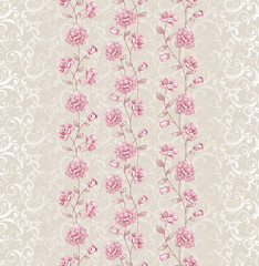 Vivid repeating floral - For easy making seamless pattern use it for filling any contours