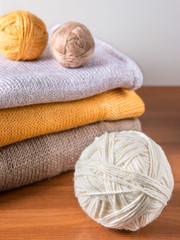 Fototapeta na wymiar yarn on background of knitwear