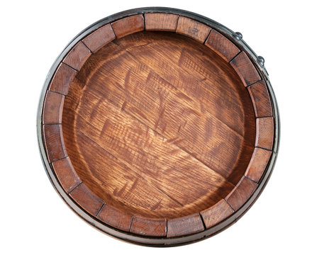 Barrel front view on white background