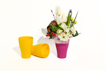 Flower bouquet composition for the holiday, spring bouquet of fl