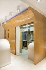 Kitchen interior in luxury apartment