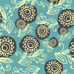 Бесшовный узор с цветами