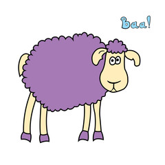Cute fun cartoon sheep