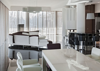 Modern luxury interior in daylight