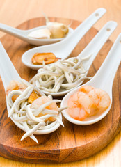 serving of eel and shrimp