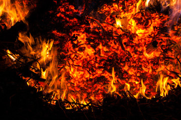 Fototapeta na wymiar Burning fire hot flames