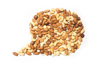 isolated nuts dialog cloud shape