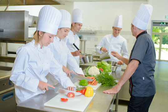 Students in a cookery class