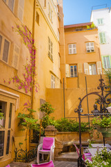 Fototapeta na wymiar Street in Monaco Village in Monaco Monte Carlo, daytime 