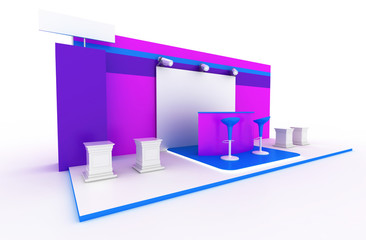 Blank exhibition booth