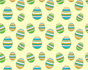 easter background with striped eggs