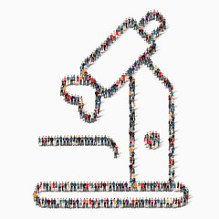 people microscope medicine icon