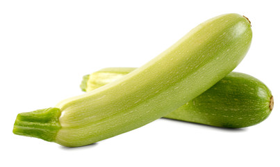 Zucchinis isolated on a white background