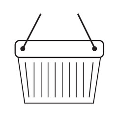 Thin Line Shopping Basket Icon Illustration design