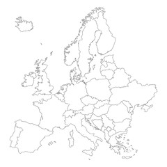 Europa in Weiß - Vektor (hoher Detailgrad) - obrazy, fototapety, plakaty